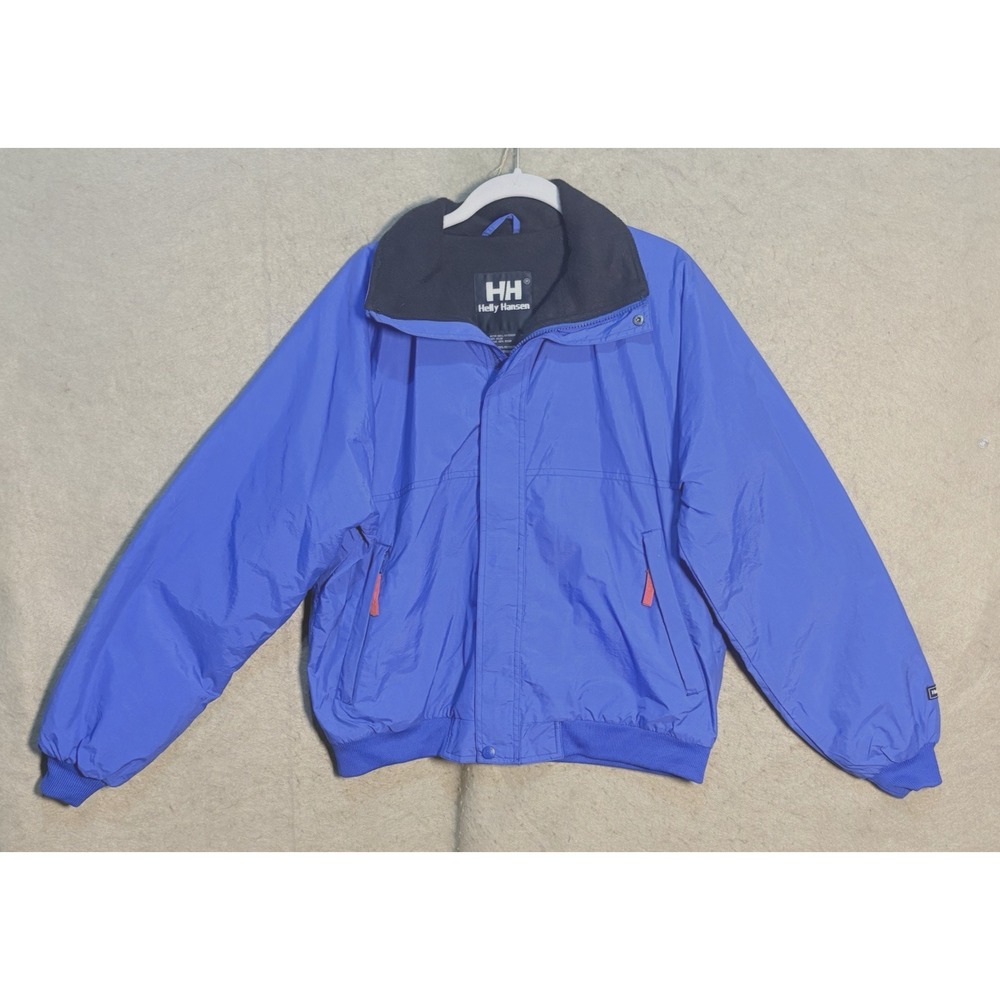 Helly Hansen Bomber Jacket Mens XS‎ Blue Fleece Lined Full Zip Pockets